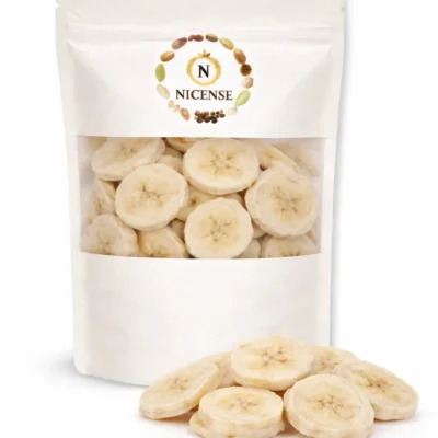 Nicense Freeze-Dried Banana Slices – Naturally Sweet & Crunchy Fruit Snack | No Added Sugar | Premium Banana Chips for Snacking & Toppings